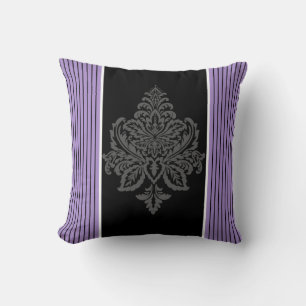 Lavender, damm och svart rand kudde