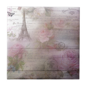 Lavender Decoupage Kakelplatta