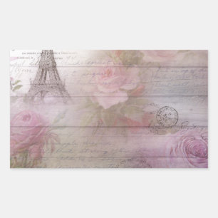 Lavender Decoupage Rektangulärt Klistermärke