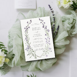 Lavender Delikat Ram Modern Classic Bröllop Inbjudningar