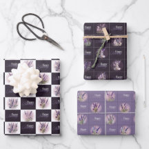 Lavender Design Birthday Gift Wrapper