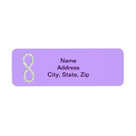 Lavender Diamond Infinity Bröllop Adressetiketter Returadress Etikett