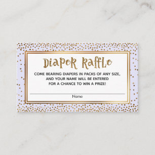 Lavender Diaper Raffle-kort, Guld Glitter-dekorati Tilläggskort
