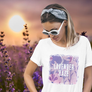 Lavender Dimma Illustration White Type Graphic T Shirt