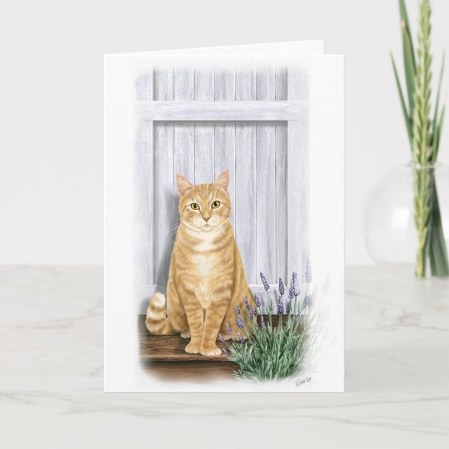 Lavender Door Cat Kort (Framsida)