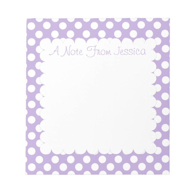 Lavender Dotty Polka dots Anteckningsblock (Framsida)