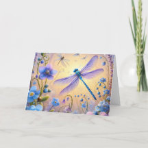 Lavender Dragonfly Birthday Card