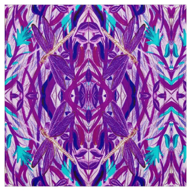 Lavender Dragonfly Fabric Tyg (Provkarta)