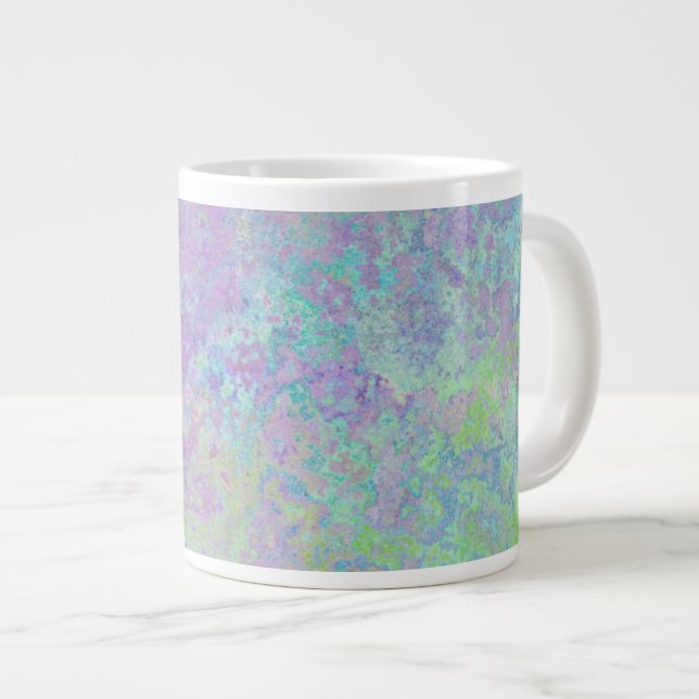 Lavender Dream Neon Pastel Alcohol Bläck Abstrakt Jumbo Mugg (Framsida höger)