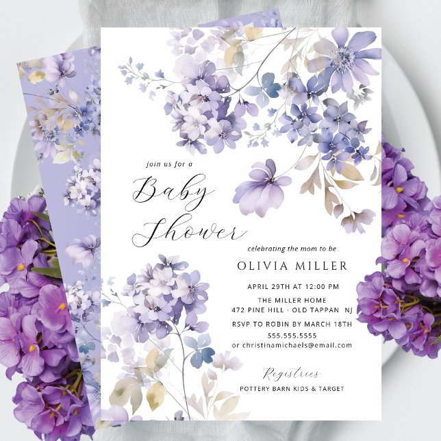 Lavender Dreams Baby Shower-inbjudningar Inbjudningar (Skapare uppladdad)