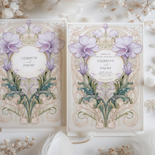 Lavender Dreams Royal Victorian Blommigt Bröllop Inbjudningar (Skapare uppladdad)