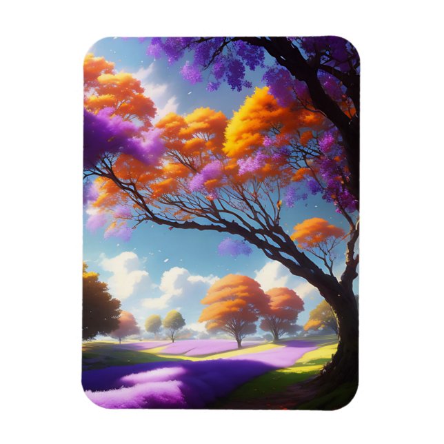 Lavender Dreams under Jacaranda Himmel, Magnet (Vertikal)