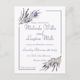 Lavender Dreams: Watercolor Bröllop vykort