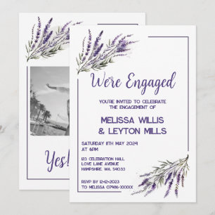 Lavender Dreams: Watercolor Förlovningsfest Inbjudningar