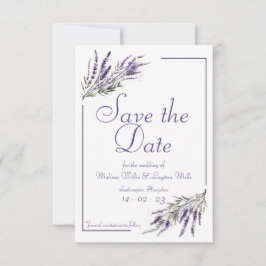 Lavender Dreams: Watercolor Save Date Inbjudan