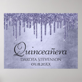 Lavender Drip Quinceanera | Chic Lila Icing Glam Poster