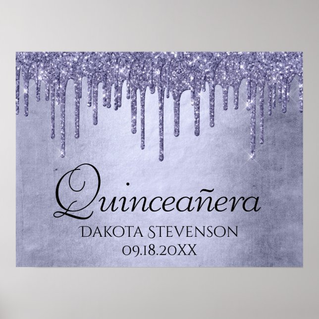 Lavender Drip Quinceanera | Chic Lila Icing Glam Poster (Framsidan)