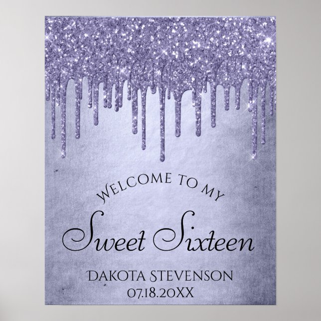 Lavender Drip Sweet 16 Party | Skript för Lila Chi Poster (Framsidan)