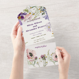 Lavender-drömmar: Anemone Wedding-inbjudan