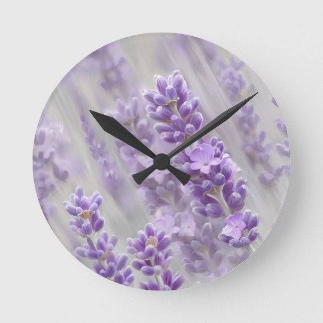 Lavender drömmer. rund klocka (Framsida)