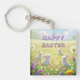 Lavender Easter Cute White Bunny Floral Spring