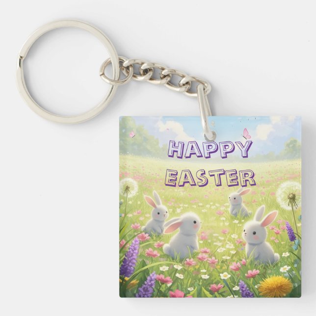 Lavender Easter Cute White Bunny Floral Spring  (Framsidan)