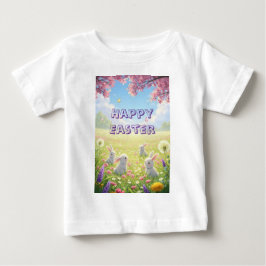 Lavender Easter Cute White Bunny Floral Spring T Shirt