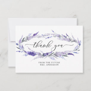 Lavender Elegant Blommigt Lilac Mauve Möhippa Tack Kort