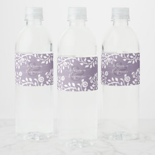 Lavender Elegant Boho Blommigt Personlig Bröllop Vattenflaskor Etikett