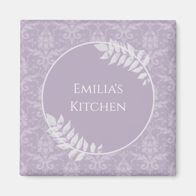 Lavender Elegant Damask Magnet (Framsidan)