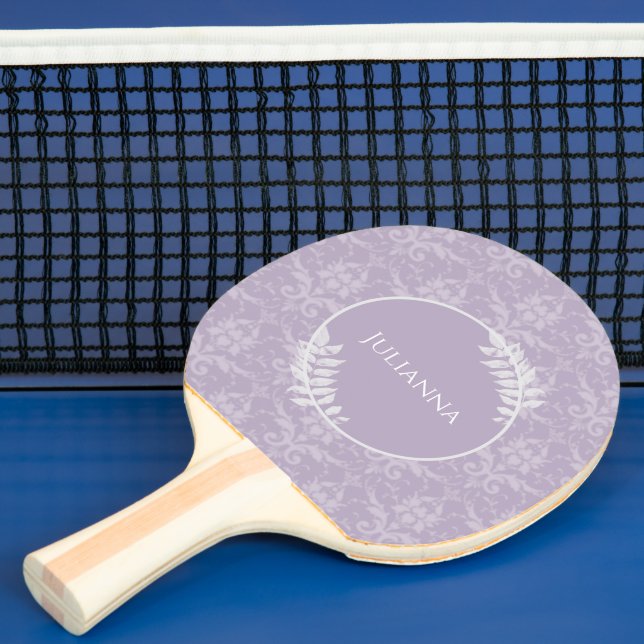 Lavender Elegant Damask Ping Pong Paddle Pingisracket (Insitu)