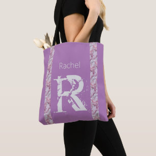 Lavender Elegant - enkelt Modern Preppy Monogram Tygkasse