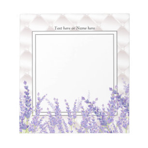 lavender, elegant, modern, trendig, blommigt anteckningsblock