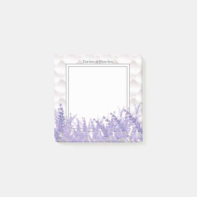lavender, elegant, modern, trendig, blommigt, lila post-it block (Framsida)