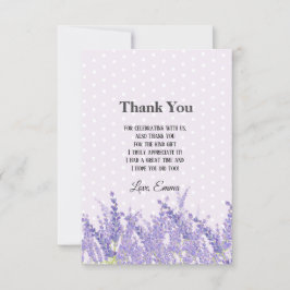 lavender, elegant, modern, trendig, blommigt, lila tack kort