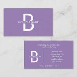 Lavender Elegant Monogram Modern Professionell Visitkort