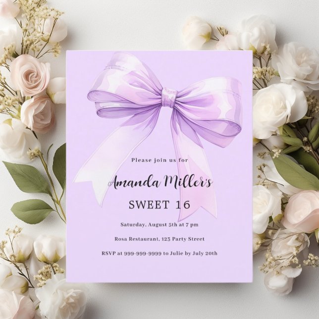 Lavender-elegant Sweet 16-inbjudan (Skapare uppladdad)