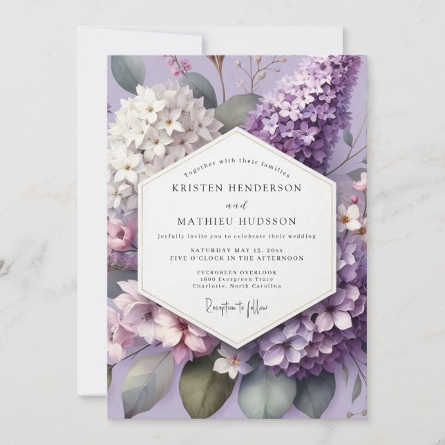 Lavender Ethereal Blossom Wedding Inbjudningar (Framsida)