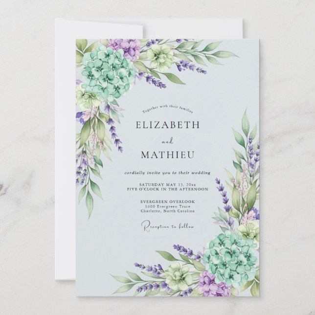 Lavender Ethereal Spring Wedding Inbjudningar (Framsida)