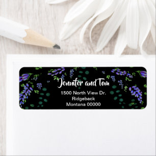 Lavender Eucalyptus black boho greenery Label Returadress Etikett