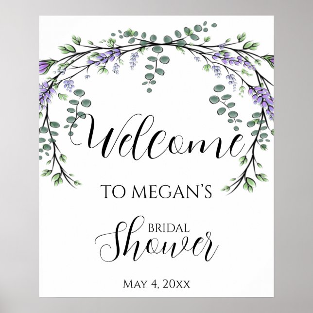 Lavender eucalyptus boho greenery poster (Framsidan)