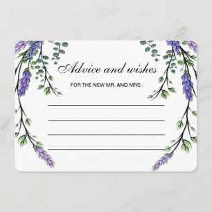 Lavender eucalyptus boho-råd och önskemål-kort tilläggskort