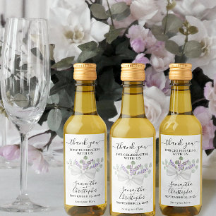 Lavender Eucalyptus Bouquet Bröllop Tack Mini Vinetikett