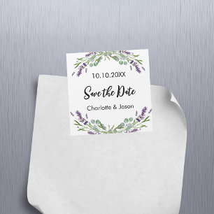 Lavender eucalyptus bröllop spara datum magnet