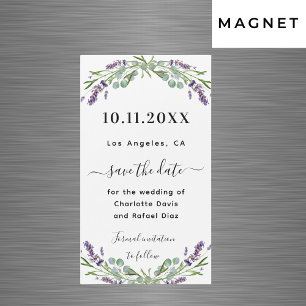 Lavender eucalyptus bröllop spara datum magnet