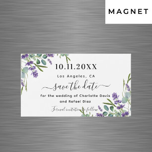 Lavender eucalyptus bröllop spara datum magnet