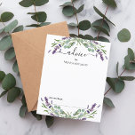 Lavender eucalyptus greenery bröllop rådgivningsko<br><div class="desc">Vit bakgrund,  dekorerad med lavender- blommigtar och eukalyptus greenery. Anpassa och lägg till namnen. 1 lakan = 1 rådgivningskort tryckt kant till kant.</div>
