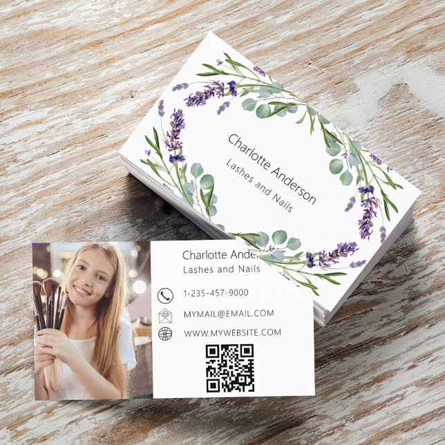 Lavender eucalyptus greenery-fotot QR Visitkort (Skapare uppladdad)