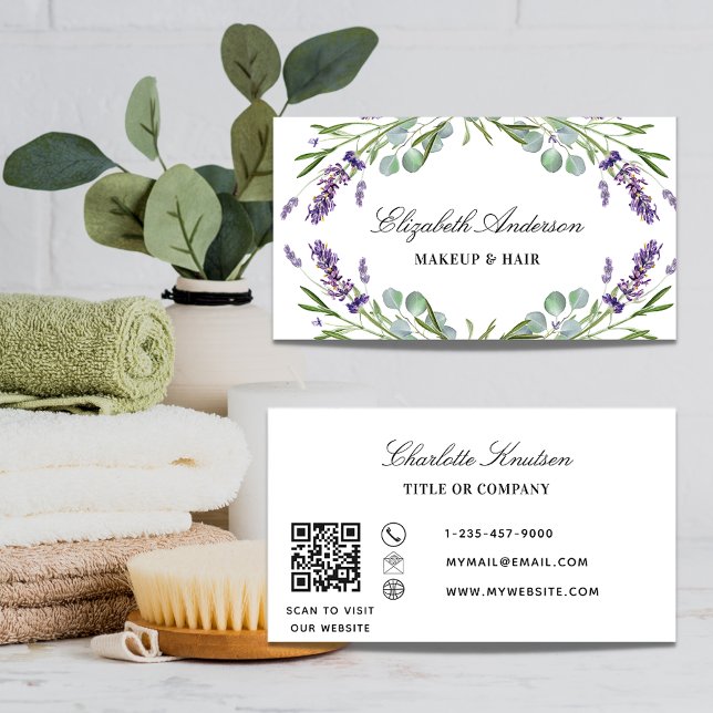 Lavender eucalyptus greenery QR-kod Visitkort (Skapare uppladdad)