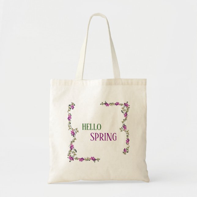 Lavender Eucalyptus Greenery Tote Bag Tygkasse (Framsidan)